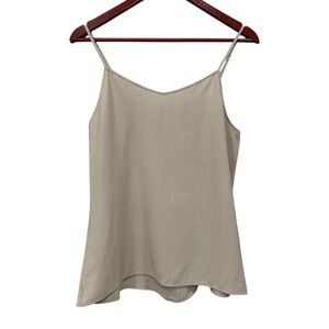 Fabiana Fillippi Camisole Top Silk Blend Beige Spaghetti‎ Strap V-Neck